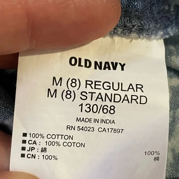 Girl Old Navy floral shirt dress button down tie waist long sleeve cotton size M - Picture 10 of 10